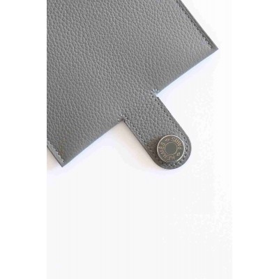 Hermes R.M.S Card Holder in Gris Meyer Evergrain Calfskin