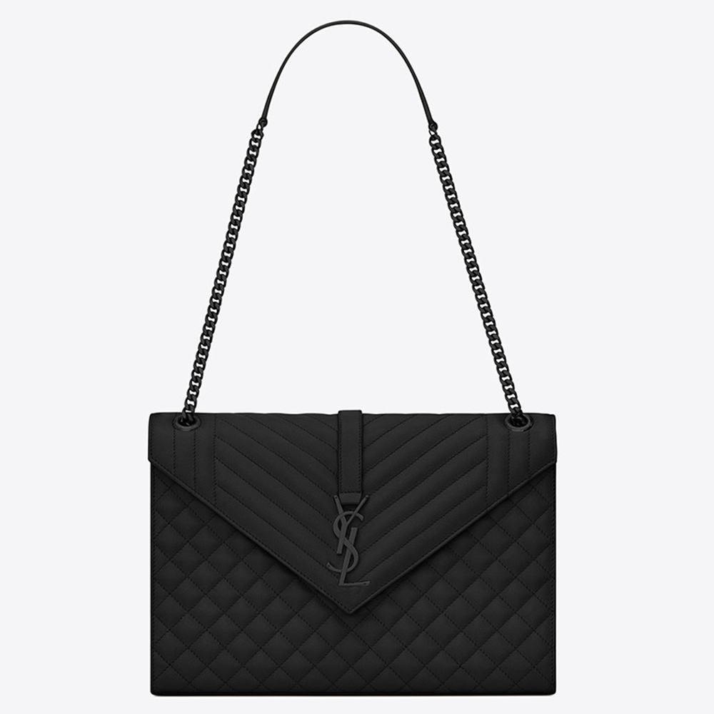 Saint Laurent Large Envelope All Black Bag