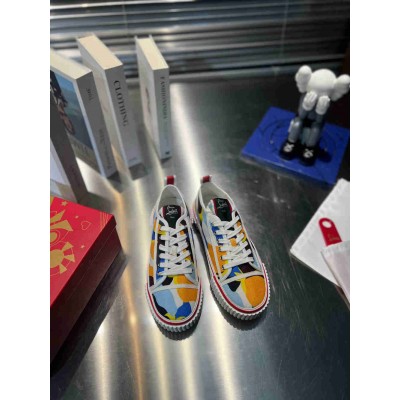 Christian Louboutin Pedro Junior Sneakers In Multicolor Fabric