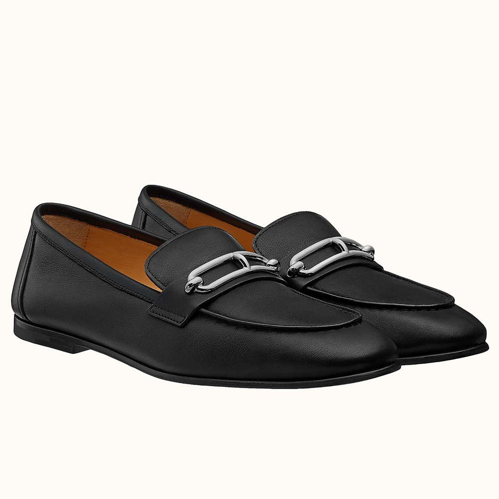 Hermes Colette Loafers In Noir Calfskin