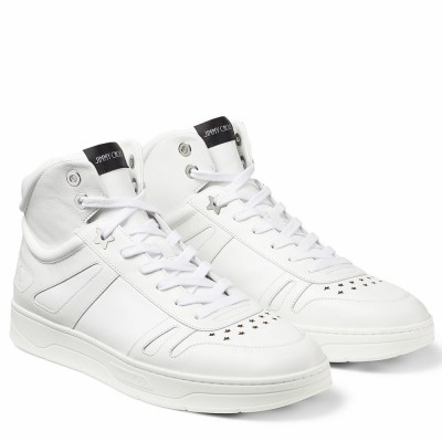 Jimmy Choo Hawaii High-top Sneaker In White Leather