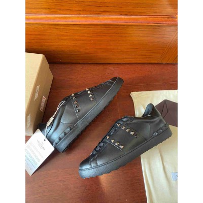 Valentino Rockstud Untitled Sneakers In Black Leather