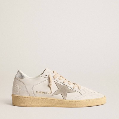 Golden Goose Ball Star Sneakers With Suede Star And Metallic Leather Heel Tab
