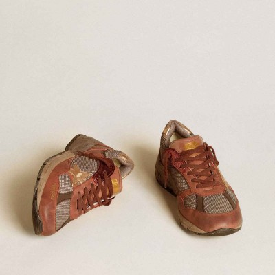Golden Goose Dad-Star Shoes In Nubuck With Gold Leather Star And Suede Heel Tab