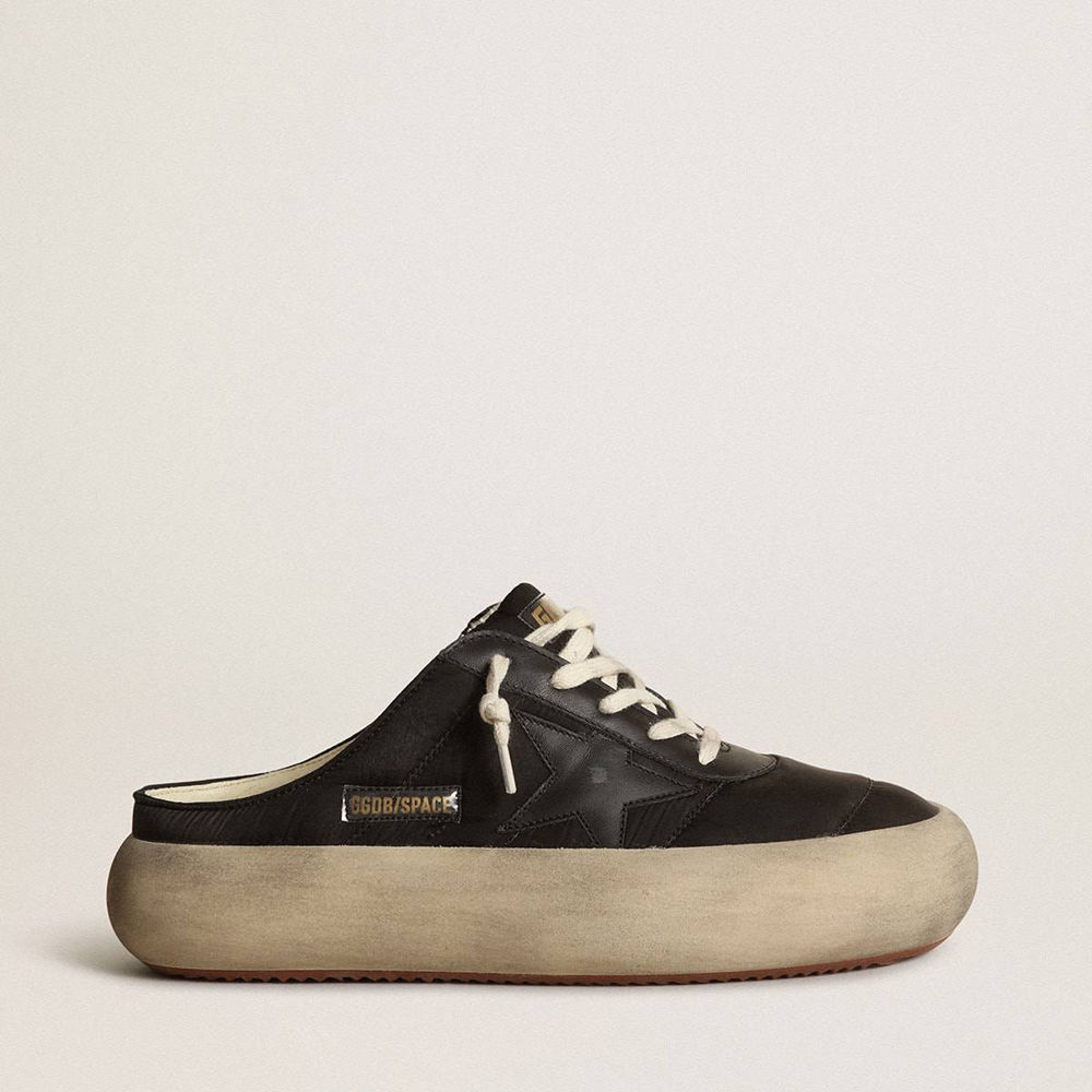 Golden Goose Space-Star Sneakers Sabots With Leather Star And Shearling Lining