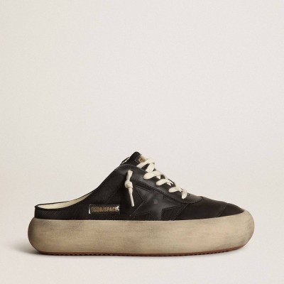 Golden Goose Space-Star Sneakers Sabots With Leather Star And Shearling Lining