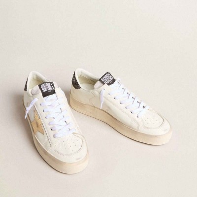 Golden Goose Stardan Sneakers With Gold Star And Glitter Heel Tab