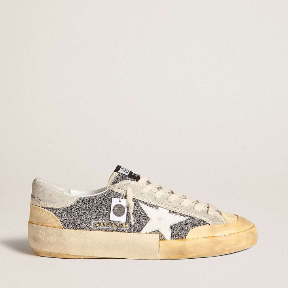 Golden Goose Super-Star Sneakers LAB With White Star And Swarovski Glitter Upper