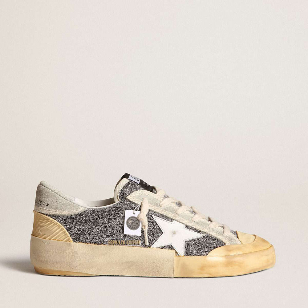 Golden Goose Super-Star Sneakers LAB With White Star And Swarovski Glitter Upper