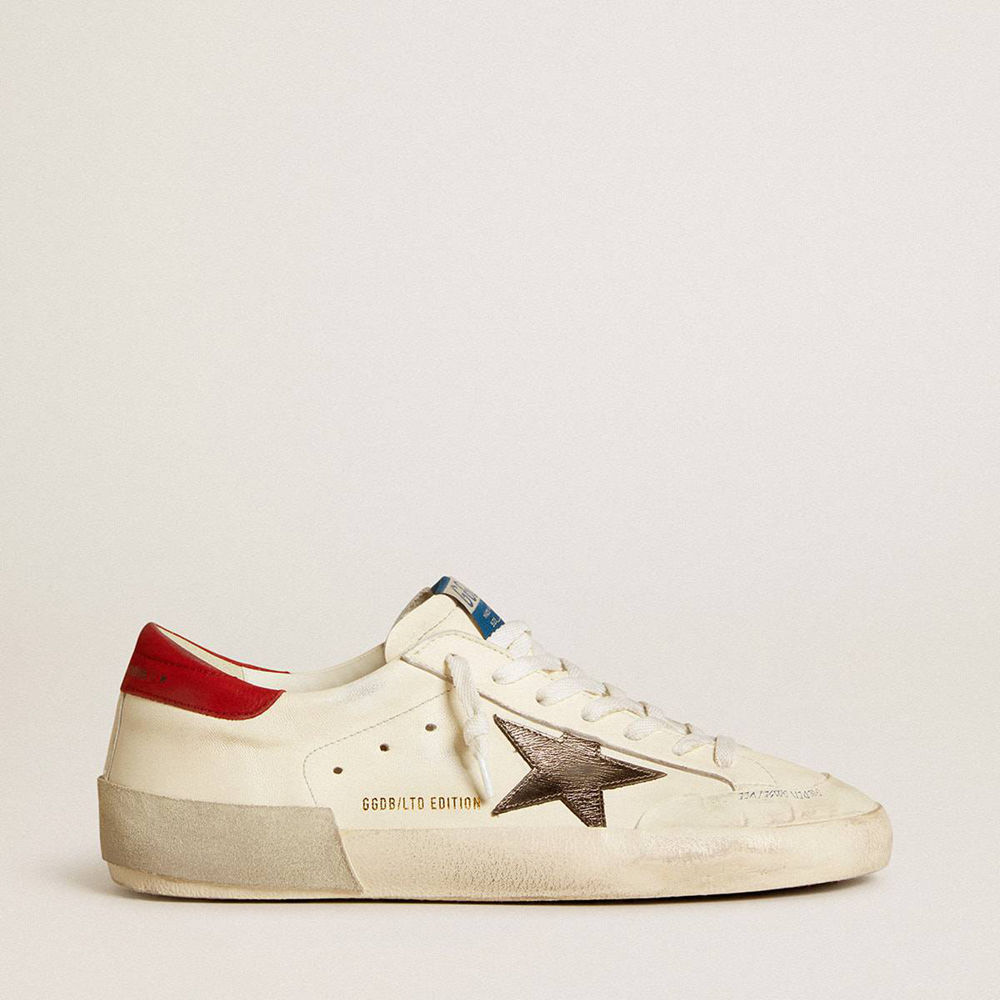 Golden Goose Super-Star LTD Sneakers In Nappa With Metallic Star And Nubuck Heel Tab