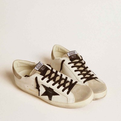 Golden Goose Super-Star LTD Sneakers With Black Croc-print Leather Star And Suede Inserts