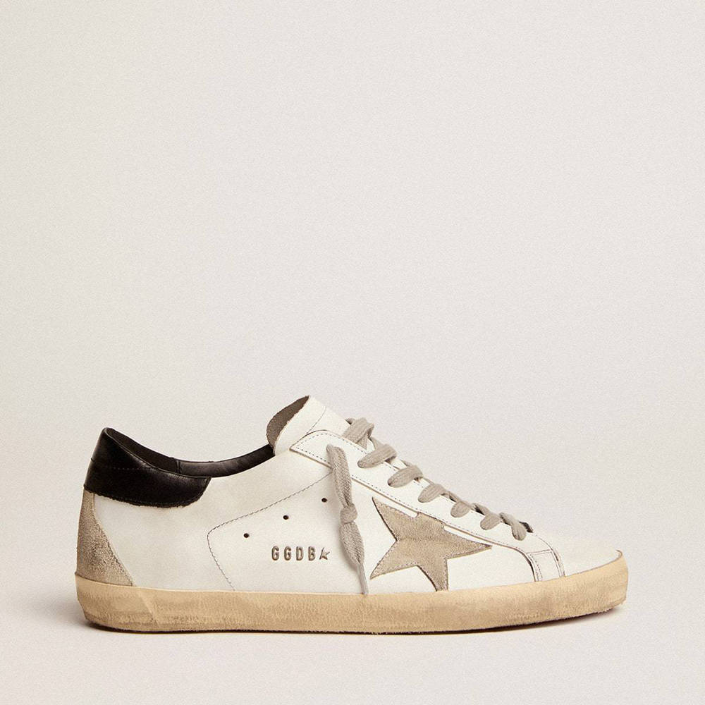 Golden Goose Super-Star Sneakers With Black Heel Tab And Metal Stud Lettering
