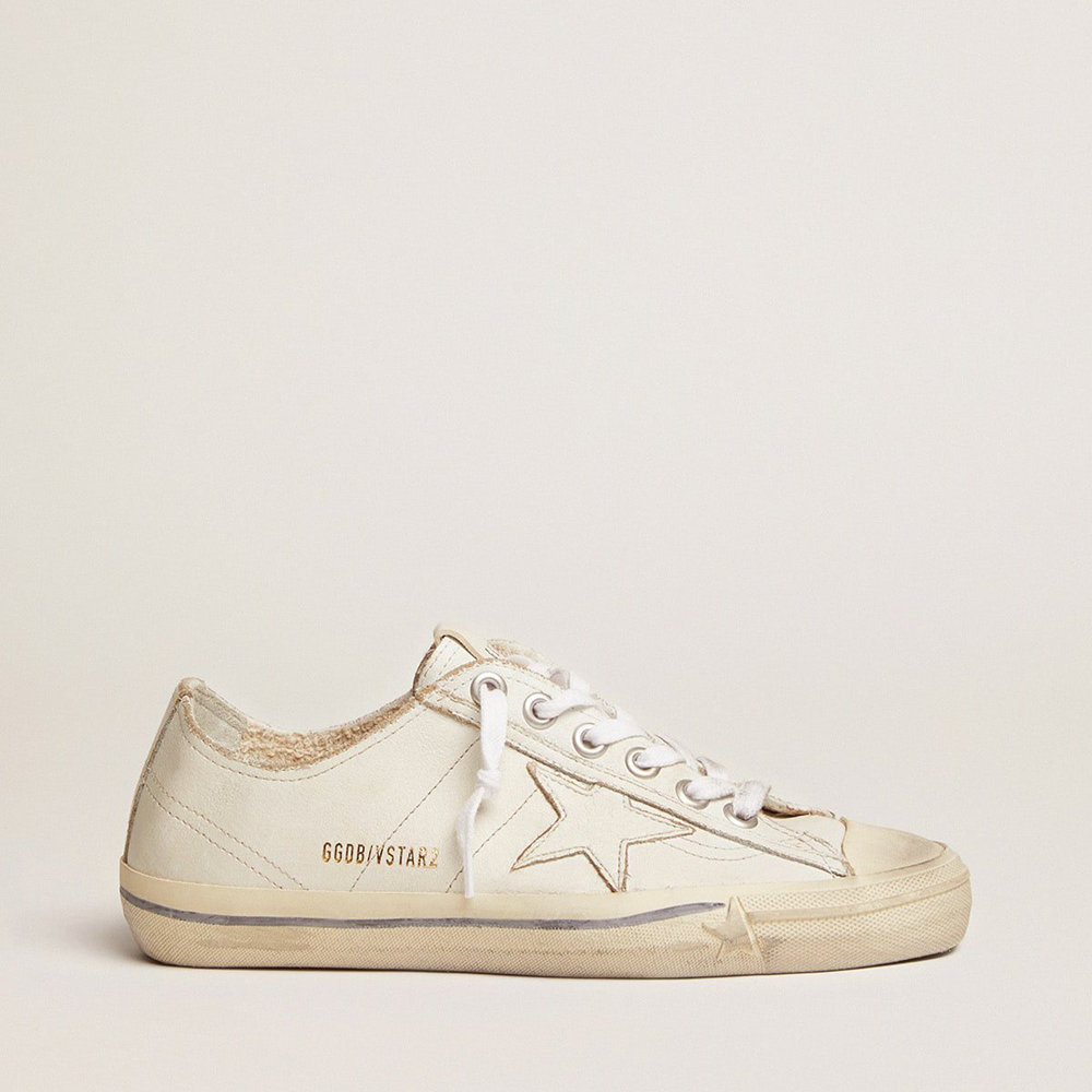 Golden Goose V-Star Sneakers In Vintage Effect Leather